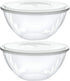 PLASTICPRO Disposable 48 Ounce Round Crystal Clear Plastic Serving Bowls With Lids, Party Snack or Salad Bowl, Chip Bowls, Snack Bowls, Candy Dish...
