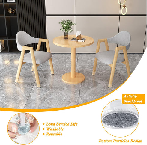 Chair Leg Floor Protectors, 16 Pcs Silicone Felt Bottom Furniture Pads for Hardwood Floors, Large Rubber Chair Table Legs Caps Covers Chair Slider...