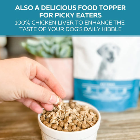 Ketona Zero Carb Chicken Liver Dog Treats - High Protein (52%), No Carb (0%), 100% Freeze Dried Chicken Liver Bites, Delicious and Healthy Treat a...