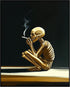 Posterizer 1 pcs-skeleton smoking on the porch-holloween decor 3-Gothic Art- Gift for Men Women Entrepreneur Teens -Living Room Bedroom Decor- unf...