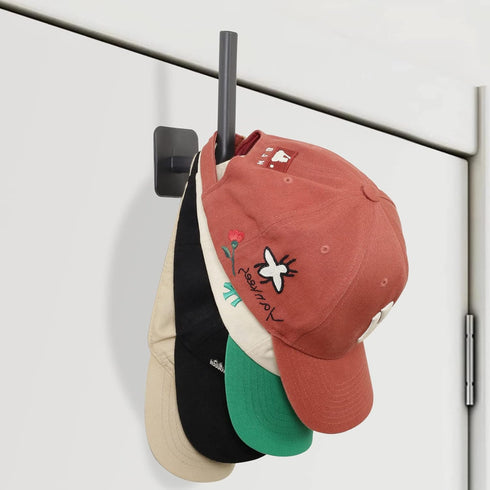 Hat Rack for Baseball Caps Adhesive Hat Hooks for Wall, Hat Hanger Storage Baseball Cap Organizer, No Drilling Strong Hat Holder for Door, Closet,...
