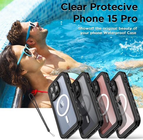 AICase Waterproof Case for iPhone 15 Pro(6.1") with MagSafe Snowproof,Dustproof and Shockproof, IP68 Certified Full Body Protection Fully Sealed U...