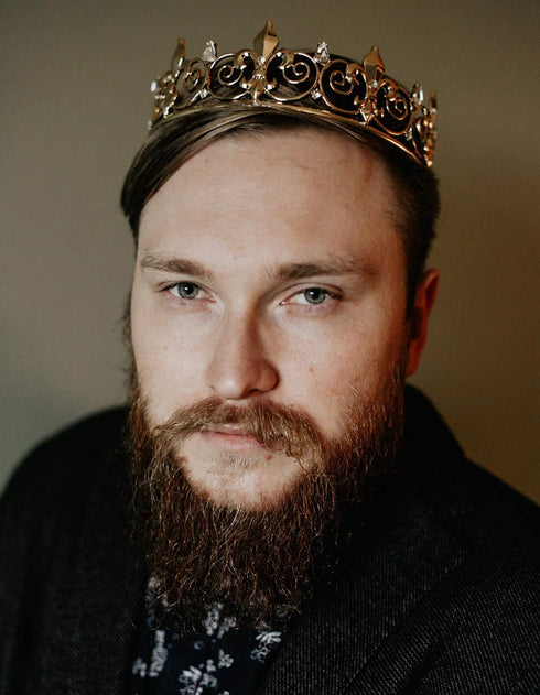 SWEETV Royal Full Round King Crown Crystal Tiara for Men Party Hats Costume Accessories...