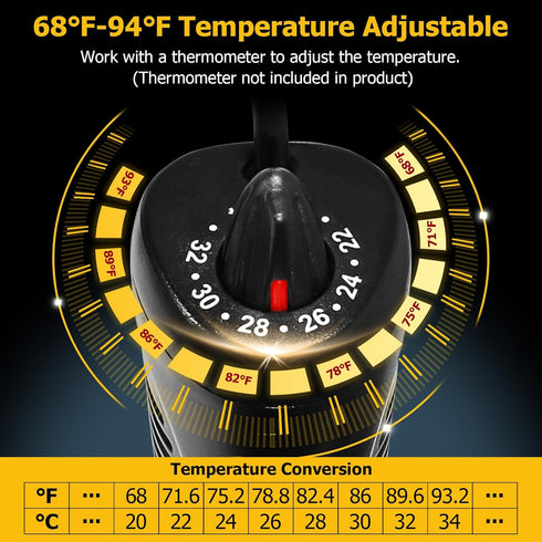 TARARIUM Aquarium Heater for 25-75 Gallon Fish Tank Turtle Tank Stainless Steel, Aquarium Supplies Accessories Freshwater Use Only...