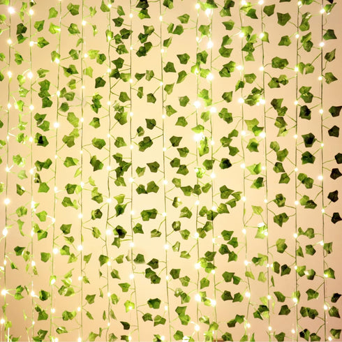 12 Pack Fake Vines for Room Decor with 100 LED String Light Artificial Ivy Garland Hanging Plants Faux Greenery Leaves Bedroom Aesthetic Decor for...