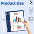 HAUTOCO 5 Pack Plastic Report Covers with 3 Prongs Fasteners Clear Front Resume Portfolio Folder for 8.5x11 Letter Size Paper, Presentation Docume...