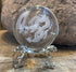 HDCRYSTALGIFTS Crystal 2.4 inch (60mm) Chinese Dragon Crystal Ball with Sliver-Plated Flowering Stand,Fengshui Glass Loong Ball Home Decoration...