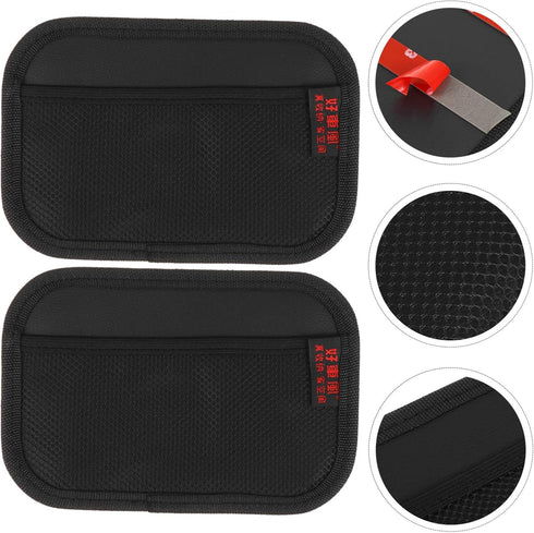 VICASKY 2pcs Car Net Pocket Side Clutter Scattered Storage Pocket Pouch Phone Holder Mini Car Sticky Organizer Mesh Pocket for Car, Car Seat Gap I...