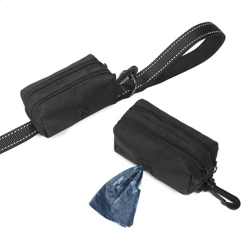 Heavy Duty Dog Leash for Medium to Large Dogs with Two Padded Handles 4FT/6FT, Double Handle Dog Leash (Black, 6 FT x 1" Wide, Poop Bag Holder Inc...
