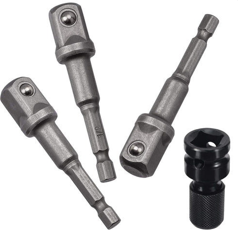 OIIKI 6 Pack 1/2 inch Square Socket Adapter Bit Set, Impact Driver Power Bits for Automotive DIY-1/4 Hex Shank...