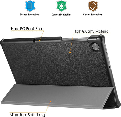 CaseBot Case for Lenovo Tab M10 Plus (2020 2nd Gen) TB-X606F/X606X 10.3" FHD Tablet, Lightweight Slim Shell Stand Cover, Black...