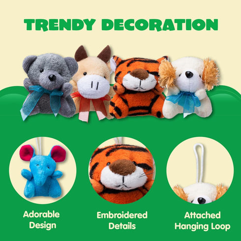 JOYIN 36 Pack Mini Animal Plush Toy Assortment (36 Units 3" Each),Bulk Stuffed Animals Party Favors for Kids, Small Animals Plush Keychain Decorat...
