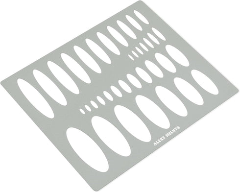 Aleks Melnyk #208 Metal Ellipse Template, Stencil, Geometric Template, Ellipse Master, Art Oval Tool, Isometric Drawing Template, Lapidary, Caboch...