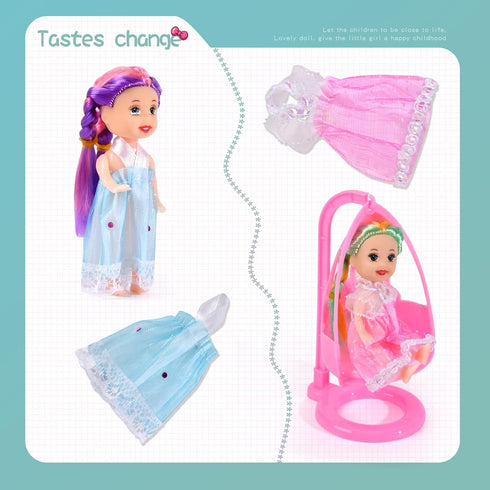 Mini Dolls for Girls?3 Inch Little Dolls Girl Dolls for Dollhouse?Include 10 Pieces Girl Small Dolls, 10 Sets Handmade Doll Clothes...