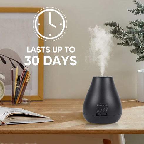 Waterless Essential Oil Diffuser - 3 Adjustable Fog Levels, Rechargeable, Suitable for Bedrooms, Bathrooms, Pet Rooms, Cars - Black...