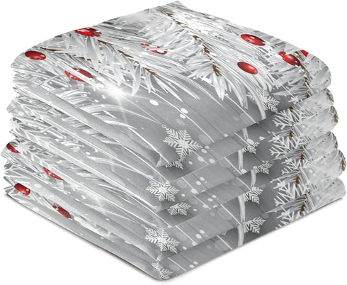 ALAZA Silver Christmas Tree Snowflake Decorative Kitchen Dish Towels 1 Piece,Soft and Absorbent Kitchen Hand Towels Home Cleaning Towels Dishcloth...