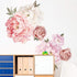 Watercolor Peony Flowers Wall Decals Floral Wall Stickers for Living Room, Delicate White & Pink Flowers Wall Posters Vinyl Blossom Art Applique f...
