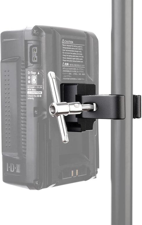 V-Mount Lock Battery Adapter with Clamp for Mounting to Light Stand Tripod....