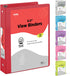 ½ Inch 3 Ring Binder .5 inch Red Clear View Cover with 2 Inside Pockets, Colored School Supplies Office and Home Binders – by Enday...