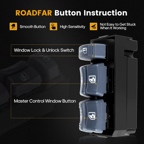 ROADFAR Window Switch Power Window Switch Master Control Power Window Switch Front Driver Side Replacement Parts fits for 1999-2000 Cadillac 1995-...