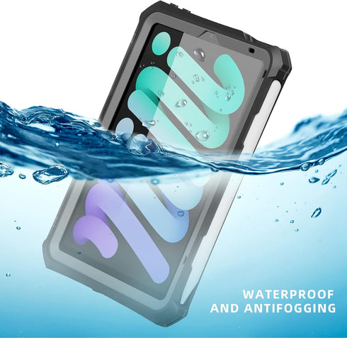 MRUOZRUI Waterproof Case Compatible with iPad Mini 6 2021 6th Generation 8.3 Inch, Full Body Heavy Duty Protection with Built-in Screen Protector,...