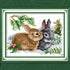 YANCONGLIDEYAN Cross Stitch DIY Hand Needlework Kits 11CT Stamped Cross Stitch Kits for Beginners Pre-Printed Embroidery Kit Pattern Rabbits...