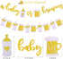 A Baby is Brewing Baby Shower Banner - Diaper Party Decor, Gender Reveal Party, Pregnancy Celebration - Pre-Strung...