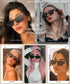 BOJOD Square Cat Eye Sunglasses For Women Fashion Vintage Trendy Cateye Sunglasses For women Black...
