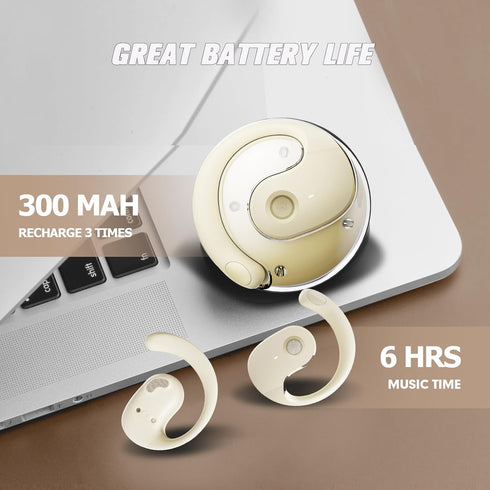 Out of Ear Open Ear Headphones Outside The Ear Wireless Ear Hanging Bluetooth Headset Over The Ear Open Ear Buds Earbuds Outside The Ear Headphone...