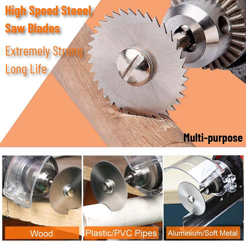 Cutting Wheel Set for Drills Rotary Tool, 8Pcs HSS Rotary Drill Saw Blades Steel Saw Disc Wheel Cutting Blades with 1/8" Straight Shank Mandrel, o...