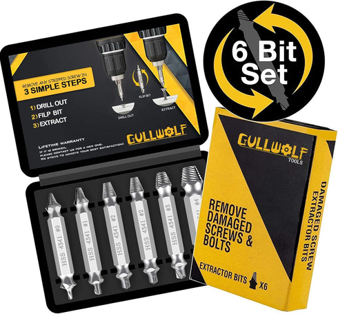 Damaged Screw Extractor - Remover for Stripped Head Screws Nuts & Bolts | Drill Bit Tools for Easy Removal of Rusty & Broken Hardware | High Speed...