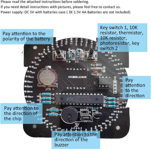 DIY Electronic Clock Kit, Soldering Practice DIY Timer Kit Digital Clock...