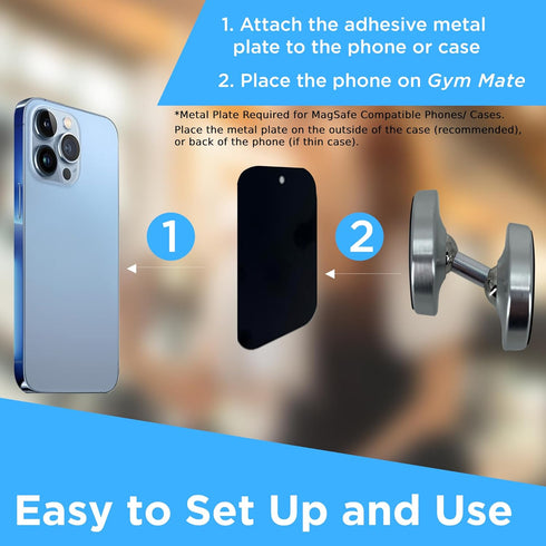 Dual Magnetic Phone Mount & Holder. Attaches magnetically to Metal Surface. Shoot Hands-Free Videos While Working Out. Strong Joints and Magnets. ...
