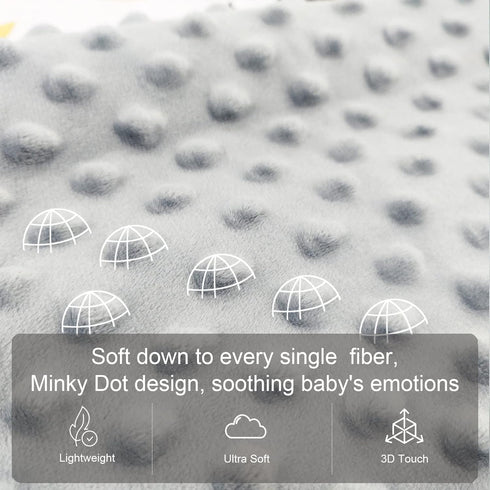 Baby Blanket for Boys Girls (Fox Printed, 30"x40") with Double Layer Dotted Backing Soft Plush Minky Blanket for Toddlers Newborn...