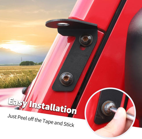 A Pillar CB Antenna Mounting Bracket for Jeep Wrangler JK JKU 2007-2018, Driver's Side...