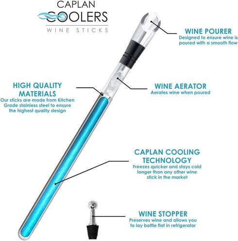 Wine Bottle Chiller Cooling Stick (with Pourer, Aerator, and Bottle Stopper)...