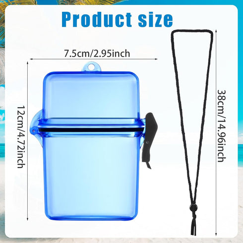 Outus 3 Pieces Waterproof Case ID Card Holder with Floating Sports Case Locker with Hanging Ring and Rope (Rose Blue Black,4.72 x 2.95 x 1.57 Inch...