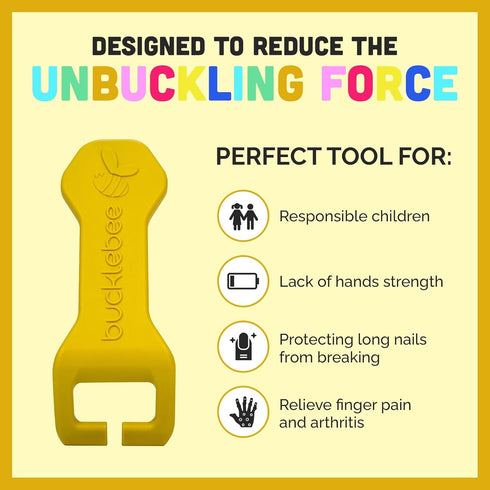 Bucklebee Easy Car Seat Buckle Release Aid for Children Unbuckle Car Seat Release Tool - Button Pusher - Opener for Nails - Buckle Release Tool (1...