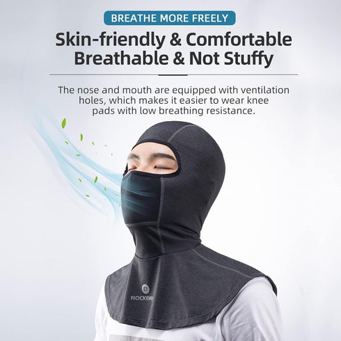 ROCKBROS Summer Balaclava Ice Silk Cooling Balaclava for Men and Women, Breathable Balaclava Face Mask Men for Outdoor Sports 2 Pack, 1 Black 1 Gr...
