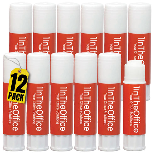 1InTheOffice Clear Glue Stick for Kids, Glue Sticks, All Purpose School Glue Sticks, Washable Glue Sticks, Clear Stick Glue 0.28 oz, (12 Pack)...