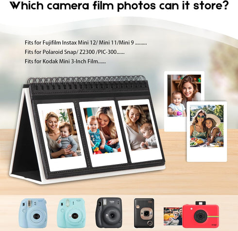 Ruibytree Desk Calendar Style Photo Album with 96 Pockets for Fujifilm Instax Mini (12/11/9/8/7S/40), Polaroid PIC-300P/Z2300 - Holds 2x3 Inch Pho...