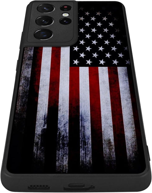 Tnarru Compatible with Samsung Galaxy S21 Ultra Case American Flag Pattern Military-Grade Drop Protection Non-Slip Sides Anti-Scratch Shockproof S...
