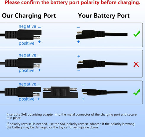 SAE Connector Charger for Kids Ride On Car Battery, BXIZXD 6 Volt Battery Charger for Disney Quad Pacific Cycle Marvel The Avenger Good Dinosaur P...