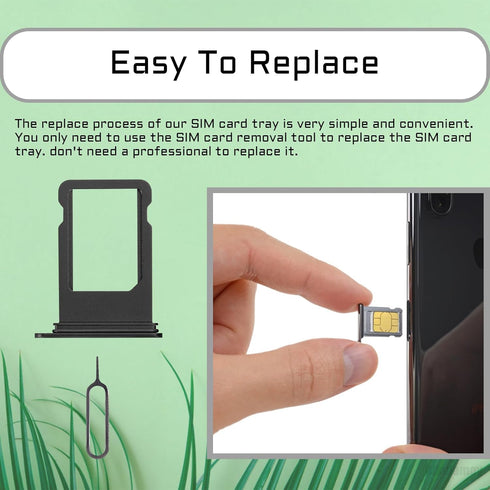 for iPhone 8 Plus Black SIM Card Adapter Replacement Single SIM Version 8Plus Single Card Slot Holder Part with Waterproof Rubber Ring SIM Ejector...