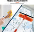 Professional 2 in 1 Squeegee Window Squeegee with 31 inch Long Stainless Steel Handle,Sponge Car Window Squeegee for Gas Station, Glass,Shower,Out...