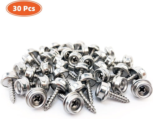 Boat Canvas Snaps Stainless Steel Screw Boat Cover Snaps Metal Snaps 3/8 Inch Socket Snap Screw Stud Canvas Snap Tool for Boat Covers (30 Pcs)...