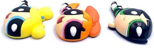 Monogram Powerpuff Girls 3 Piece Magnet Set –Bubbles, Blossom and Buttercup 3D Foam Magnet - Magnet for Refrigerators, Office and Lockers......