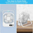 Desk Fan Battery Rechargable Fan, Ultra Quiet Small Portable Fan, 2600mAh 180°Foldable Portable Personal Fan 3 Speeds Adjustable Fan with USB and ...
