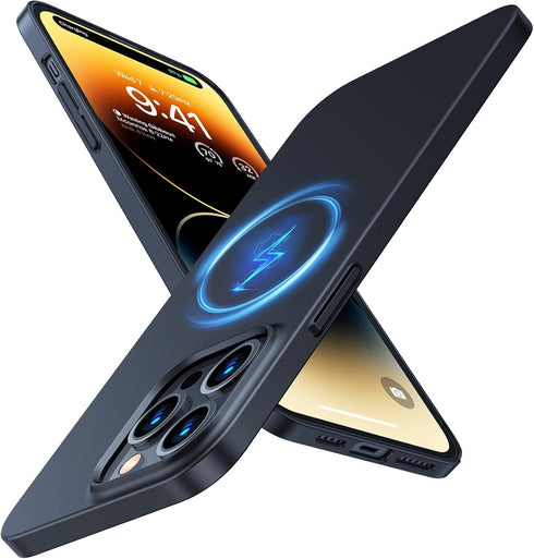 TORRAS Magnetic Slim-Fit for iPhone 14 Pro Max Phone Case, Ultra-Thin Case Compatible with MagSafe, Matte Hard PC Cover Protective Anti-Fingerprin...