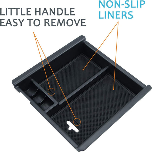 JKCOVER Center Console Accessory Organizer Compatible with Toyota Tacoma 2016 2017 2018 2019 2020 2021 2022 2023, ABS Material Box Insert Tray (Bl...